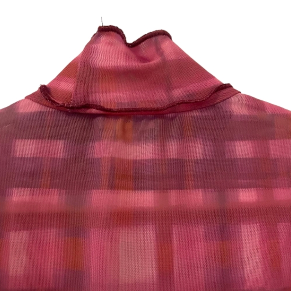 Pink Anthropologie Pilcro Women's Plaid Turtleneck Top - Picture 4 of 8